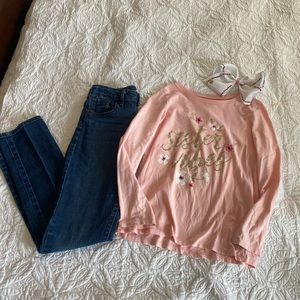 Sister vibes top with Gap jeans